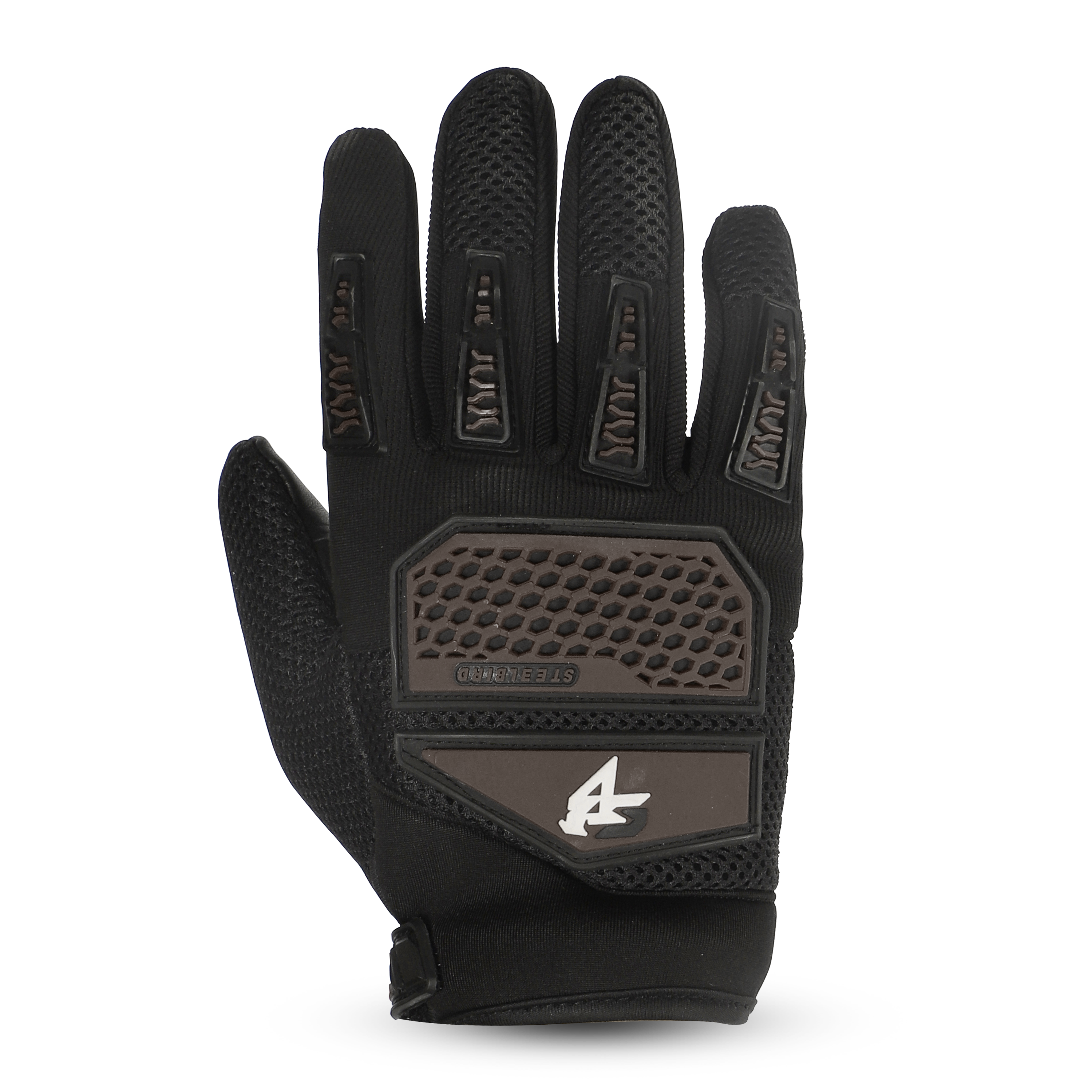 Steelbird Rider-Pro Full Finger Gloves- Brown